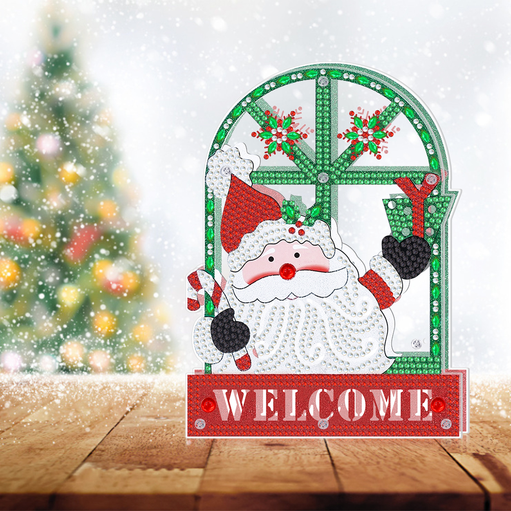 (Limited Stock)DIY Diamond Painting LED Lamp - Santa Claus