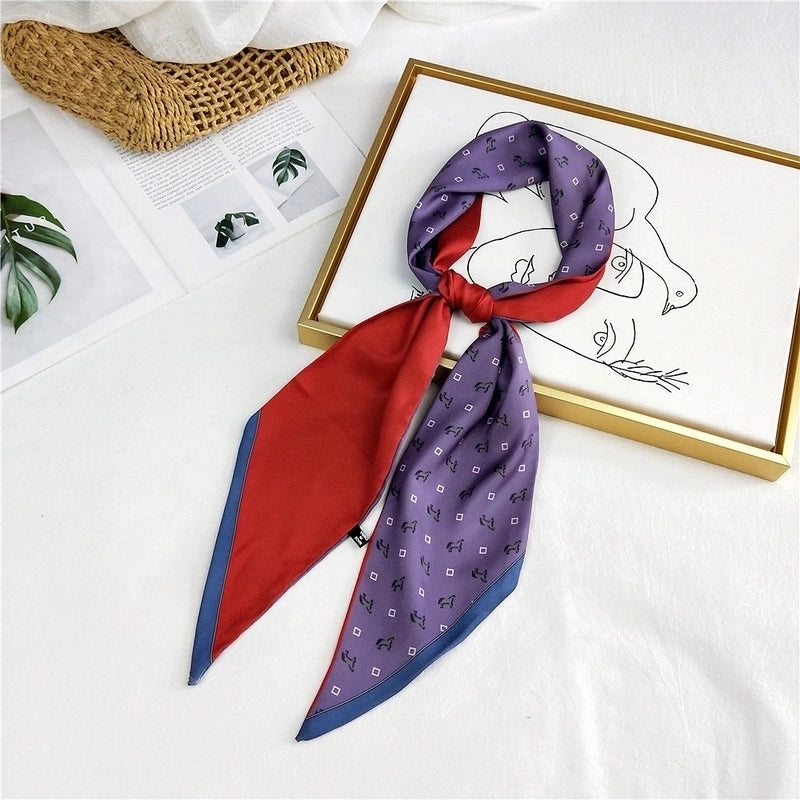 Unisex Sweet Polka Dots Polyester Printing Silk Scarves