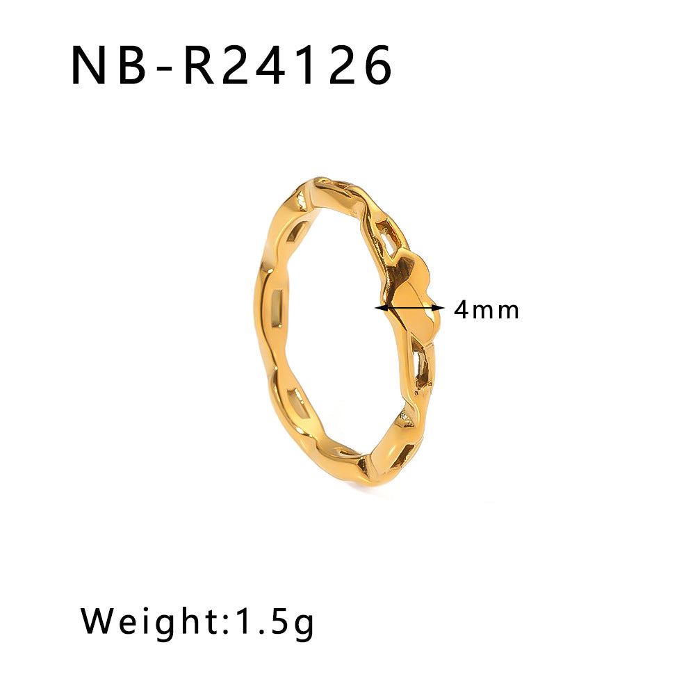 Personalized Special-Shaped Oversized Exaggerated Irregular Stainless Steel Ring With Asymmetric Fingerprints
