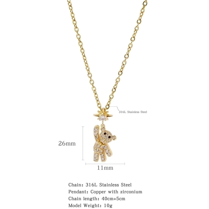 316L Stainless Steel  Copper Gold Plated Minimalist Classic Style Plating Constellation Pendant Necklace