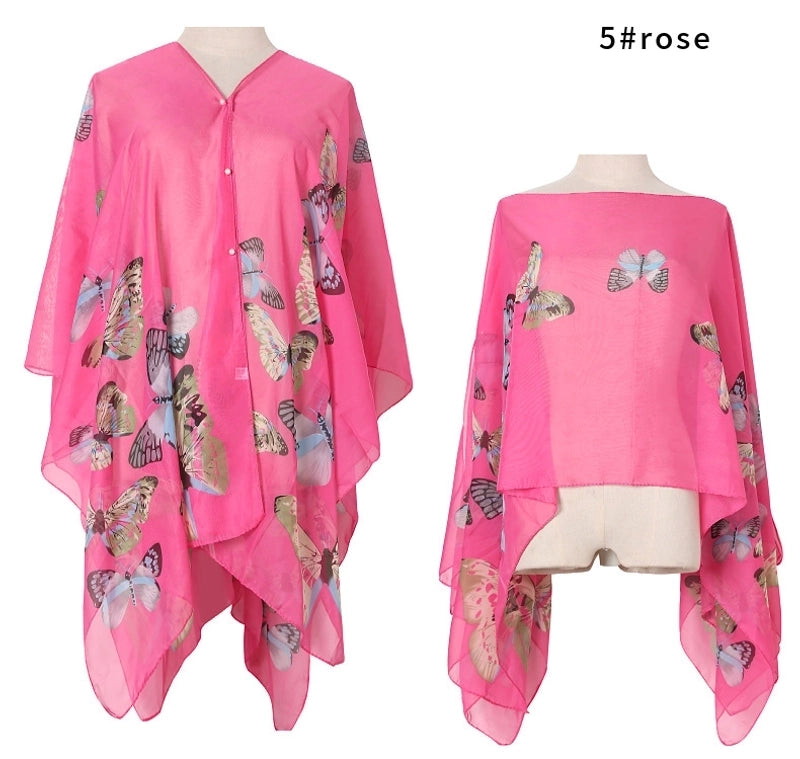 Women's Streetwear Flower Butterfly Polyester Shawl