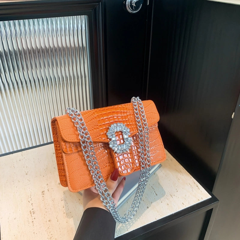Vintage Style Classic Style Solid Color Crocodile Pu Leather Women's