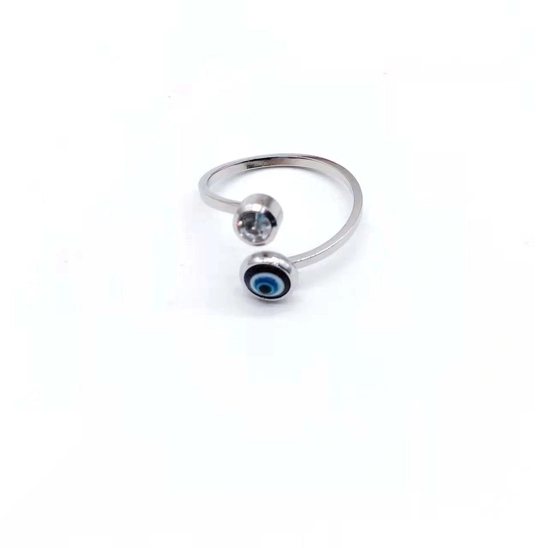 3 Pieces Classic Style Devil's Eye Stainless Steel Plating Gold Plated Open Rings
