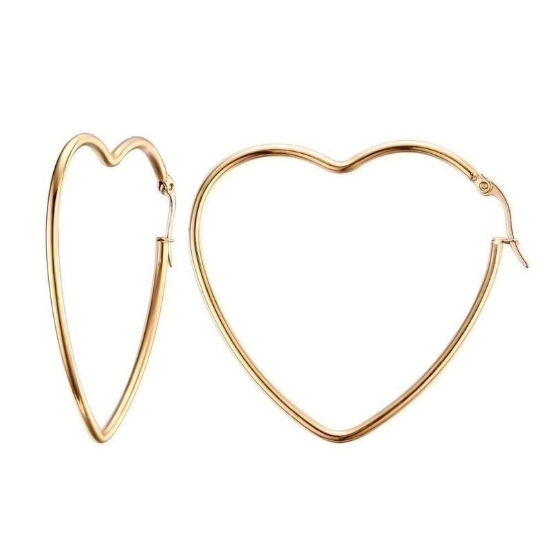1 Pair Minimalist Square Star Heart Shape 201 Stainless Steel Stainless Steel Earrings