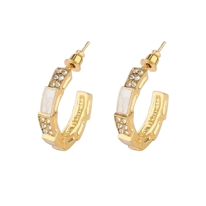 INS Style Geometric Polishing Plating Stainless Steel Gold Plated Earrings