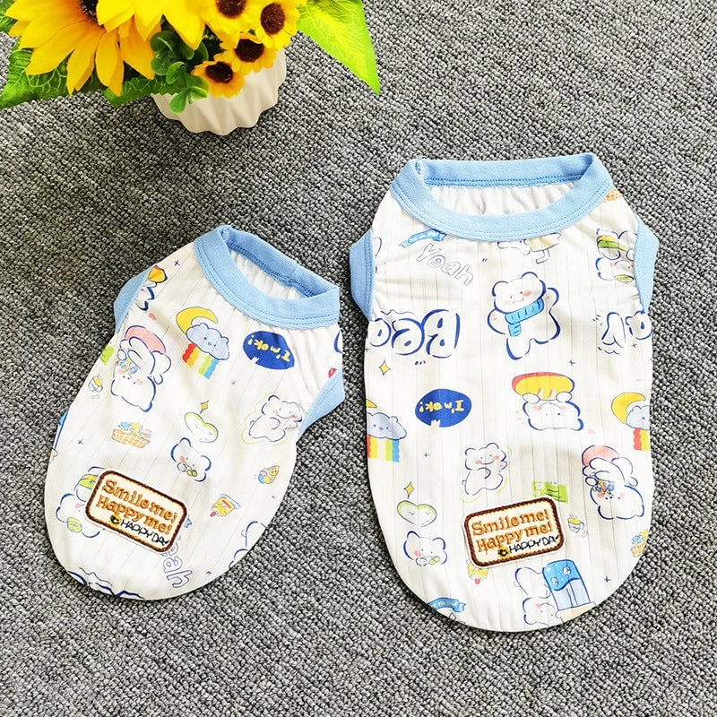 Knitted Pit Cartoon Printed Vest [pet Cute Super Cute Pet Clothing Dog Clothes]]