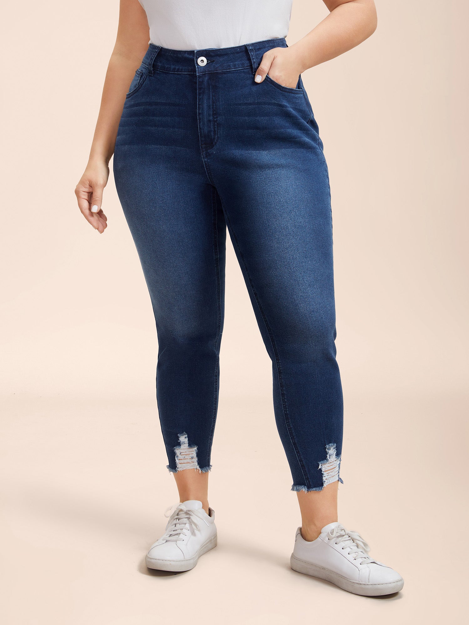 Mid-Rise Whiskered Slim-Fit Jeans
