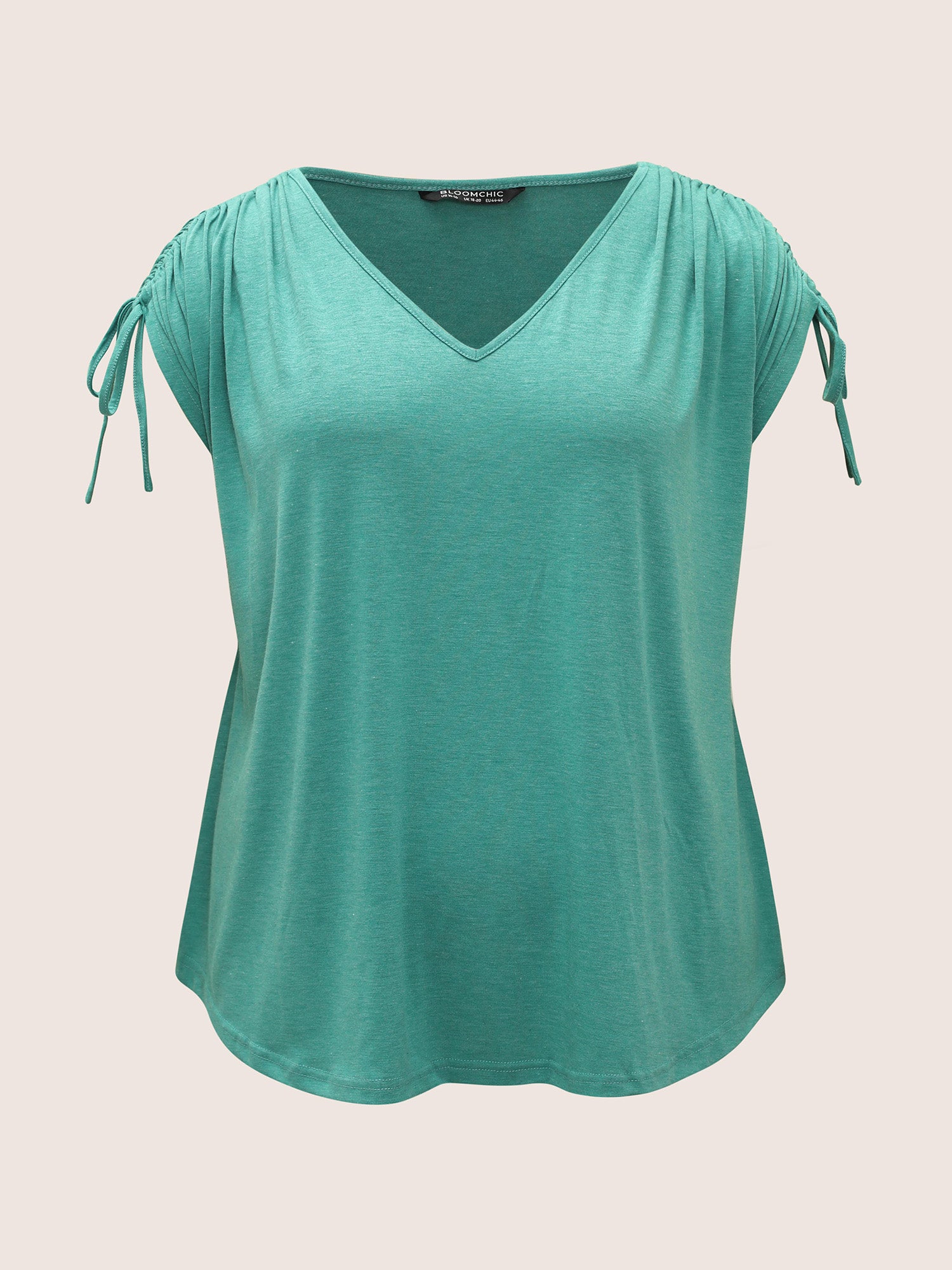 Solid Drawstring Dolman Sleeve T-shirt