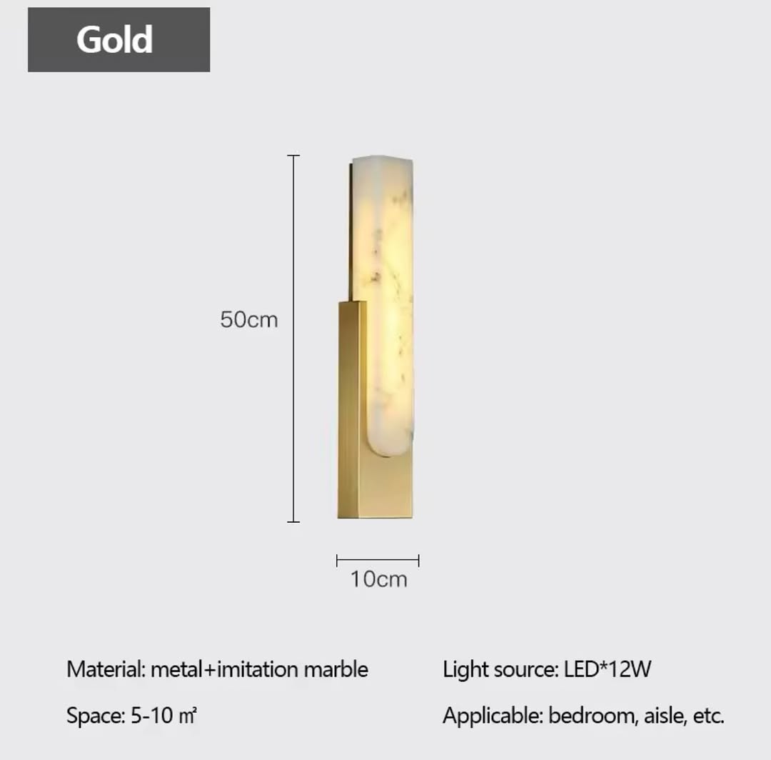 Minimalist Marble Effect Wall Sconce
