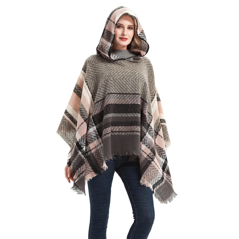 Women's Streetwear Lattice Polyester Tassel Shawl