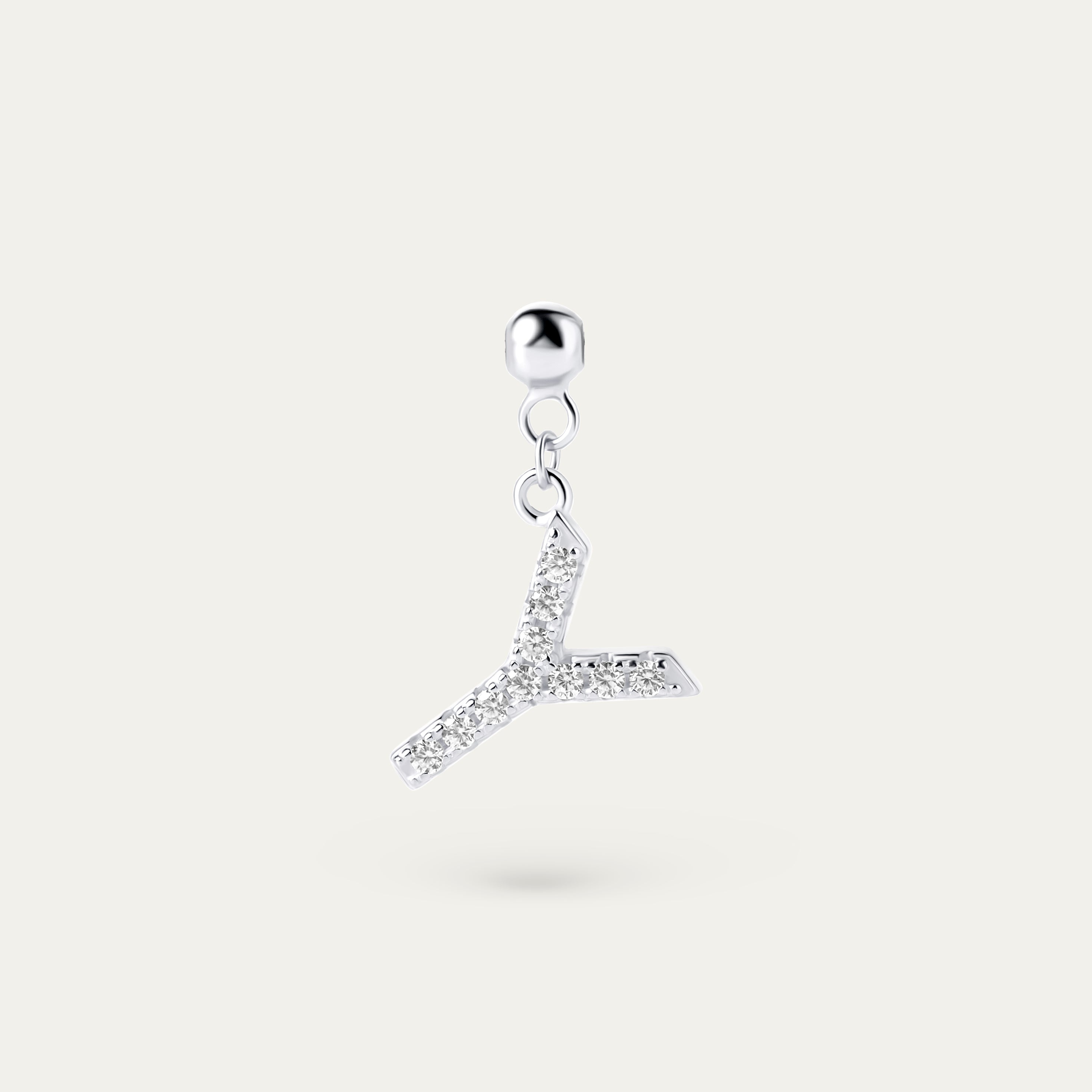 Onoma Y CZ Charm (925 Sterling Silver)