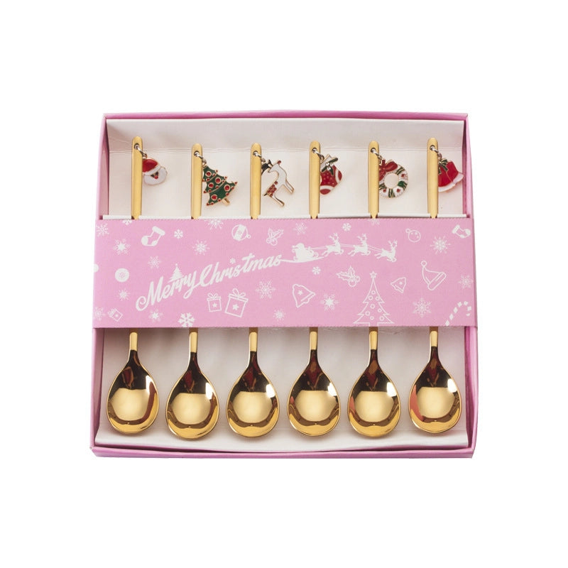 Christmas Cute Solid Color Stainless Steel Spoon 1 Piece 1 Set