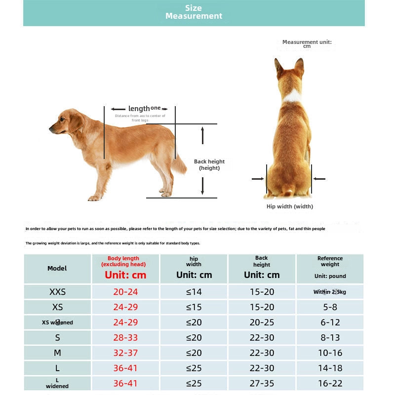 Hp Disabled Dog Wheelchair Dog Hind Limb Assist Big Puppy Universal Rehabilitation Aid Exercise Hind Leg Support