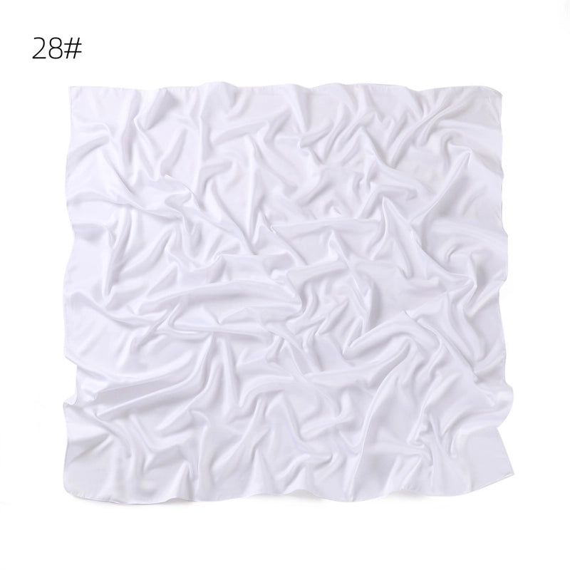 Women's Minimalist Solid Color Satin Silk Scarf
