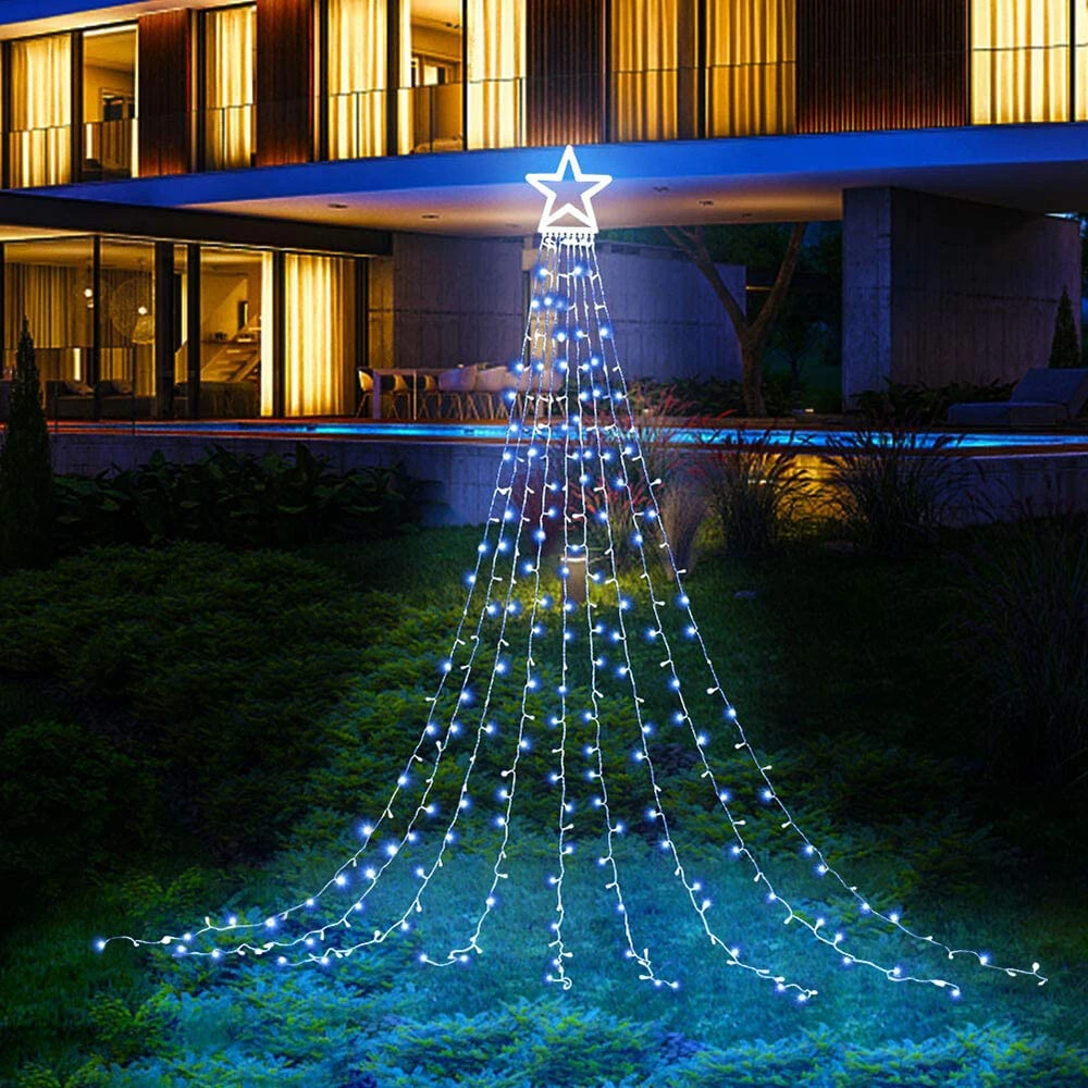 Christmas Outdoor Solar 350LED Meteor Light String