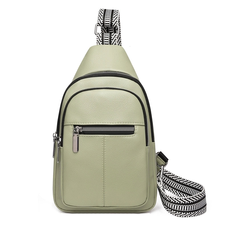 Women's Basic Sports Solid Color Pu Leather Waist Bags