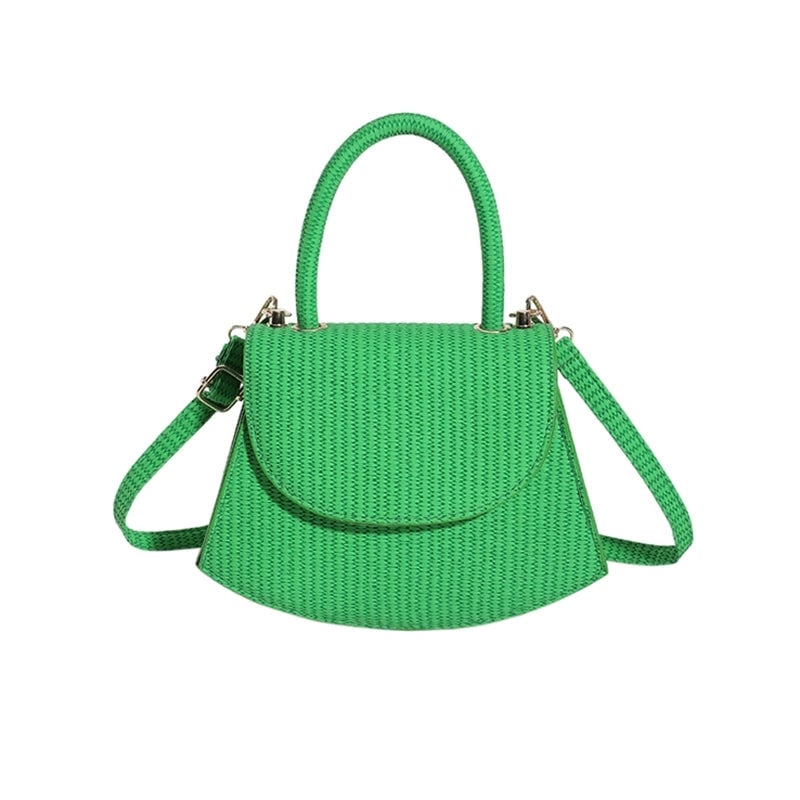 Women's All Seasons Pu Leather Solid Color Classic Style Semicircle Flip Cover Handbag