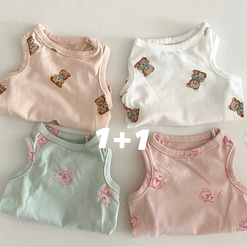Cute Bear/Pink Printed Dog Cat Vest