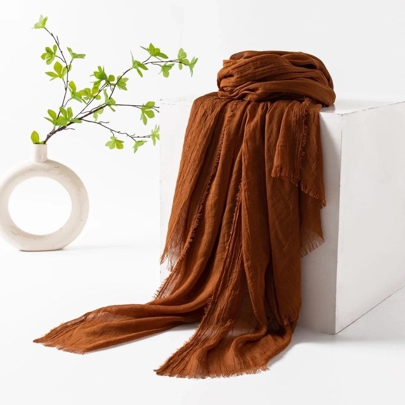 Women's Minimalist Solid Color Polyester Silk Scarf