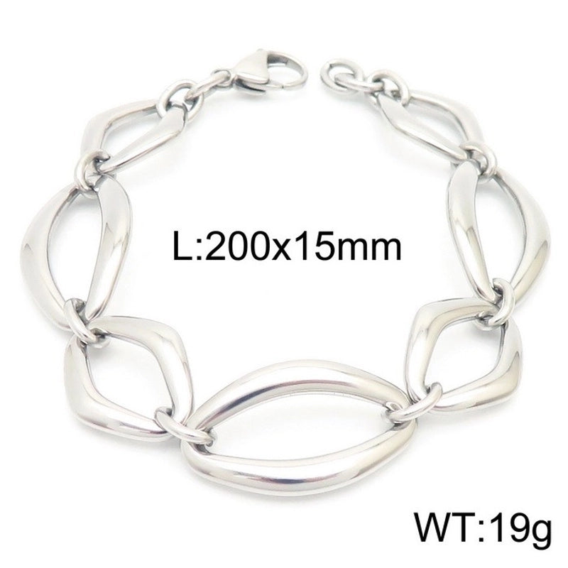 Rock Geometric Titanium Steel 18K Gold Plated Bracelets In Bulk