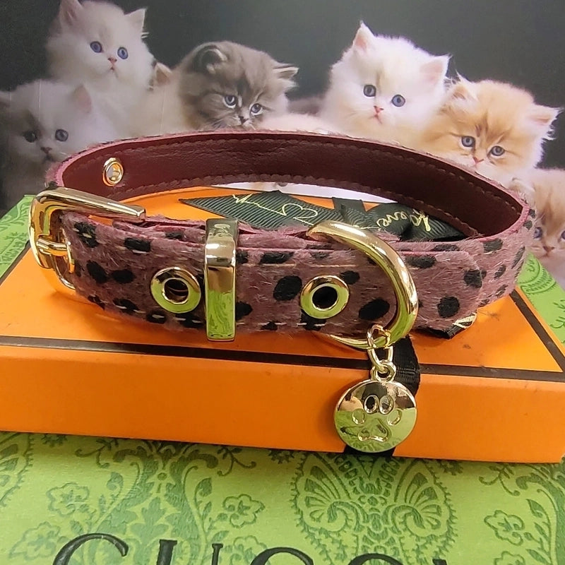 Mohair Leopard Pet Collar