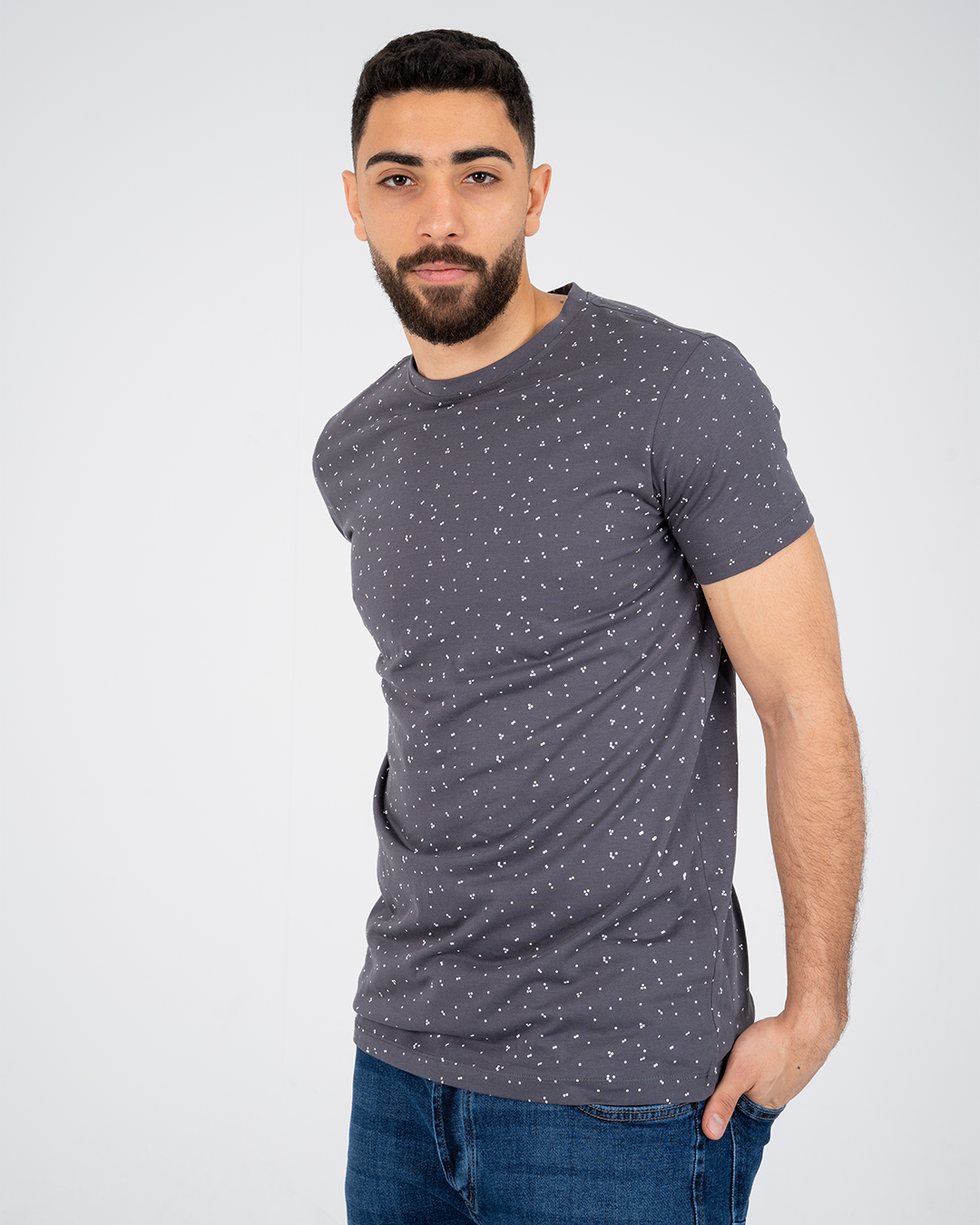 Dot Printed Mens Short Sleeve T-shirt