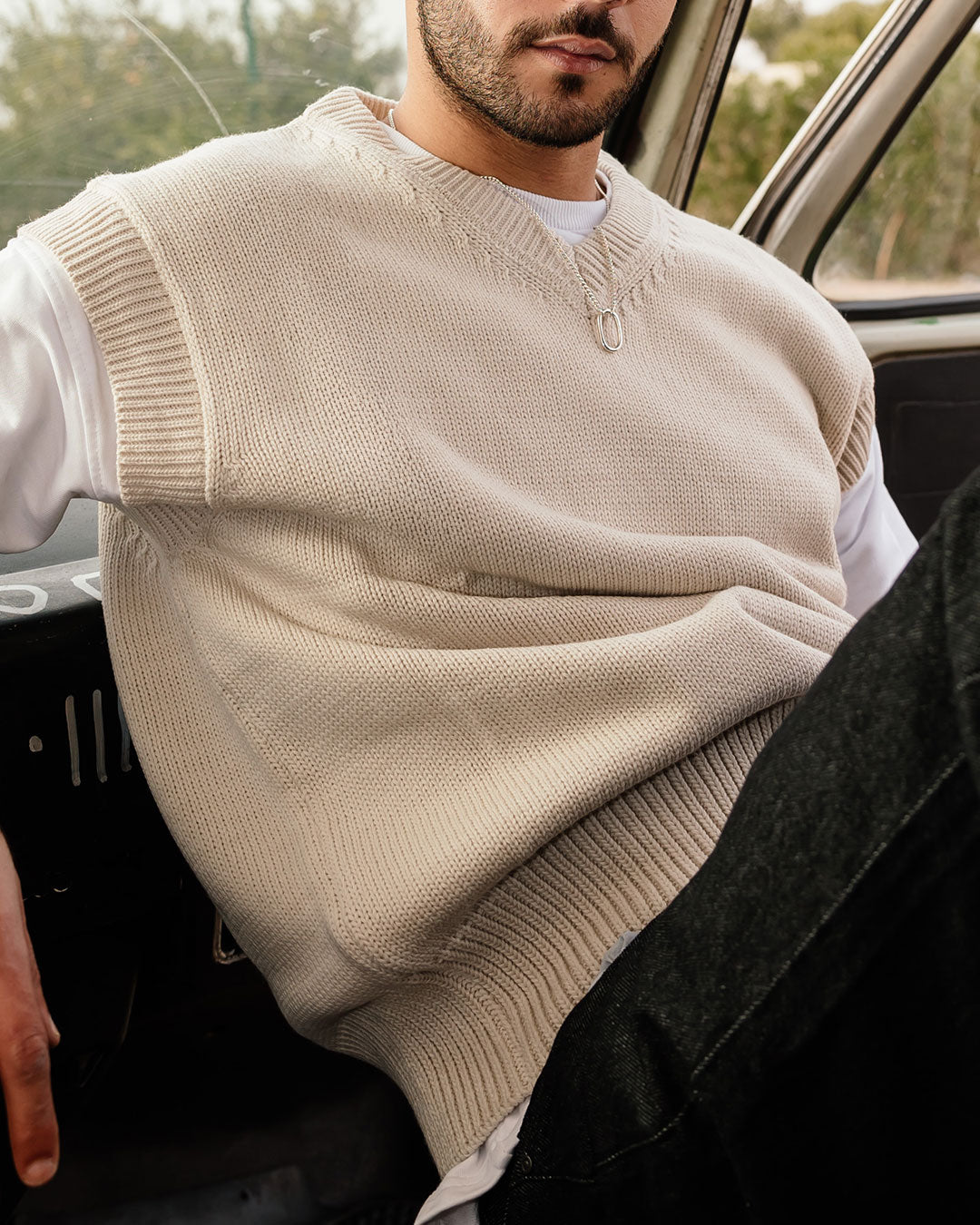 Men V-neck Gillet