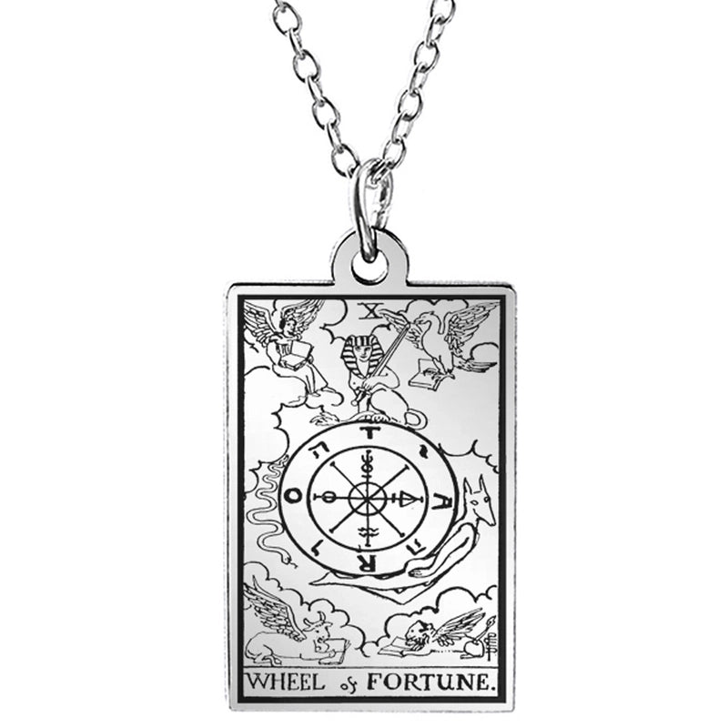Retro Geometric Stainless Steel Pendant Necklace Plating Stainless Steel Necklaces 1 Piece