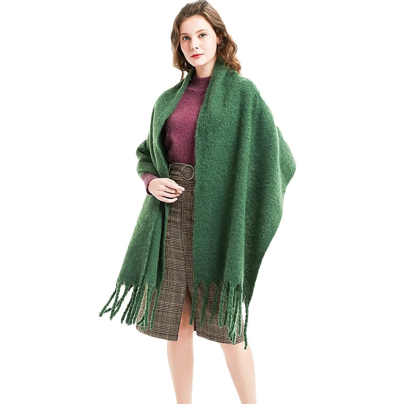 Women's Vintage Style Solid Color Polyester Scarf