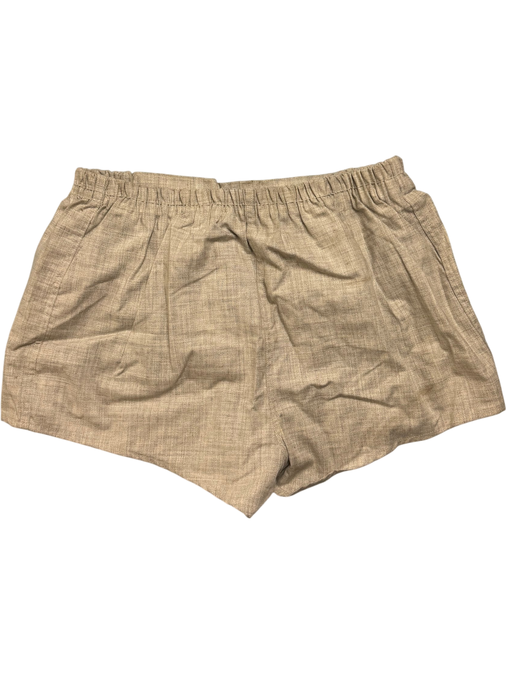 Beige Casual Pocketed Shorts