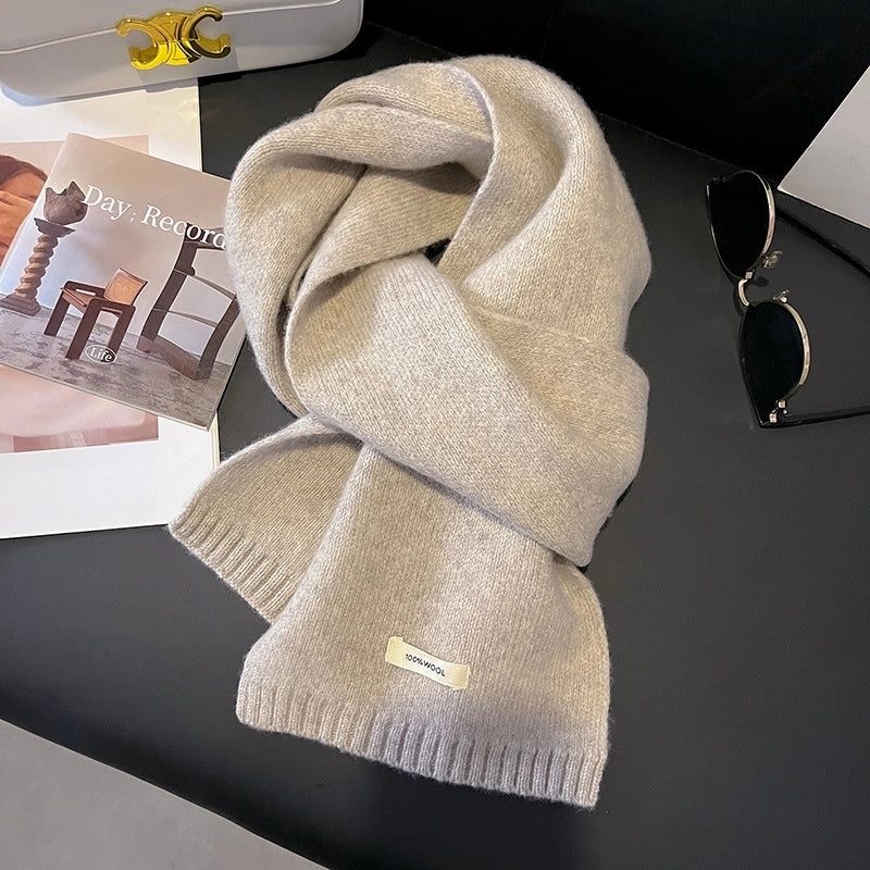 Unisex Sweet Solid Color Fleece Scarf
