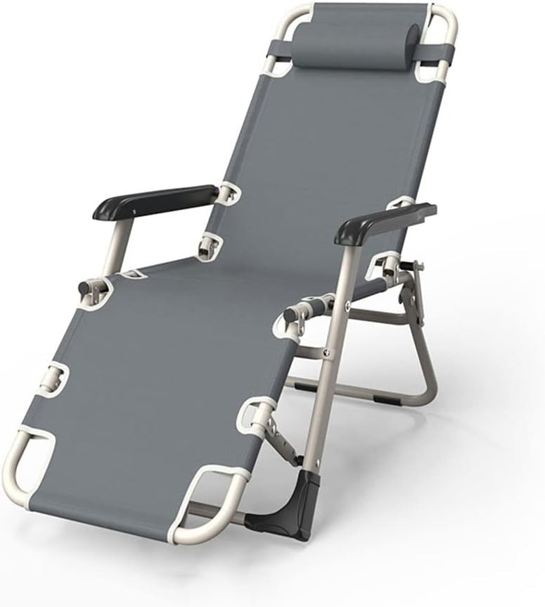 Portable Folding Recliner.Lounge Chair.Outdoor Camping Folding Deck Chair.Household Leisure Noon Break Chair.180 ° Adjustment