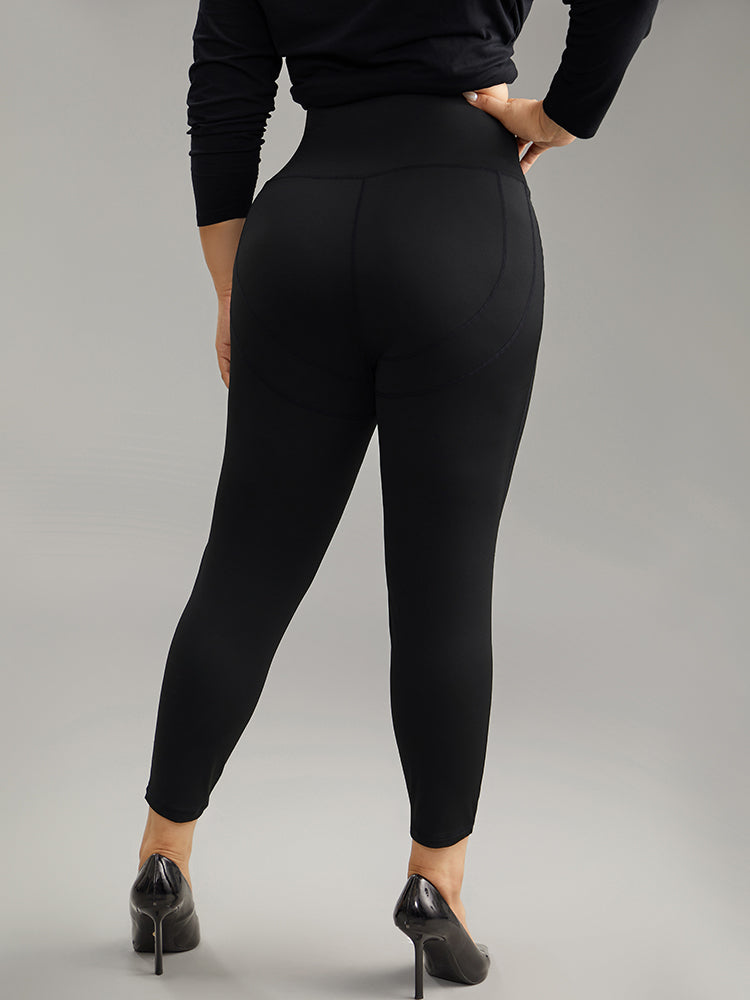 Solid Butt Lifting Wideband Waist Leggings