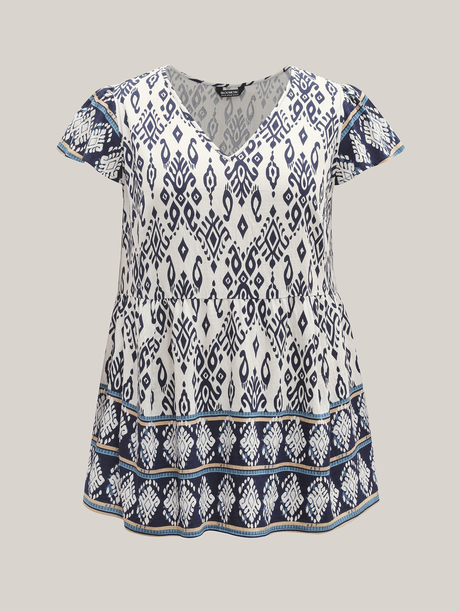 Boho Print High-Low Hem Shirt