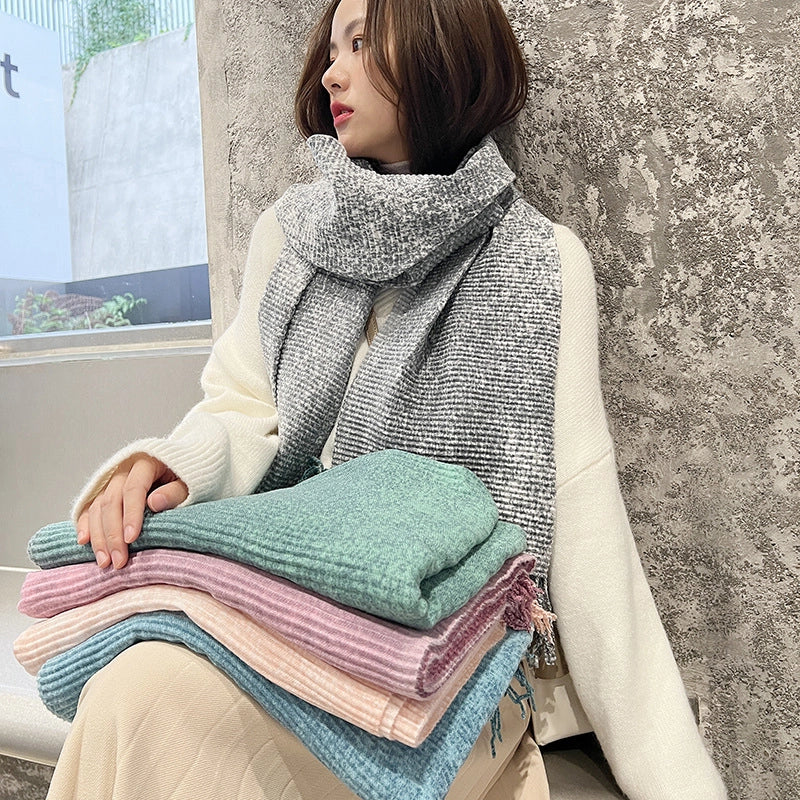 Women's Sweet Solid Color Polyester Scarf