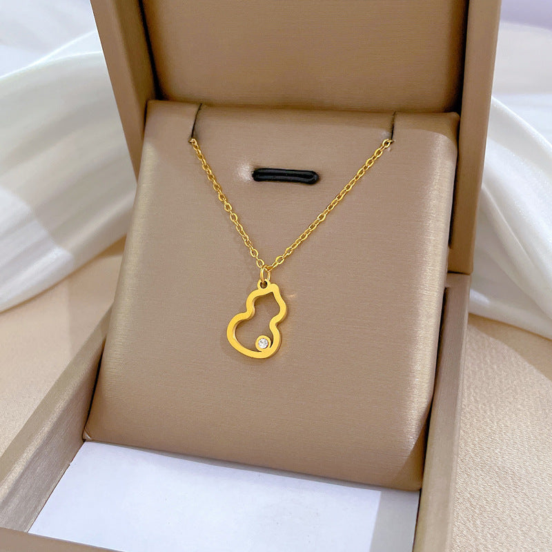 Fashion Geometric Titanium Steel Electroplating Necklaces