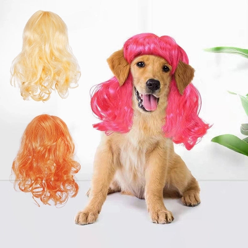 Minimalist Polyester Solid Color Pet Wig
