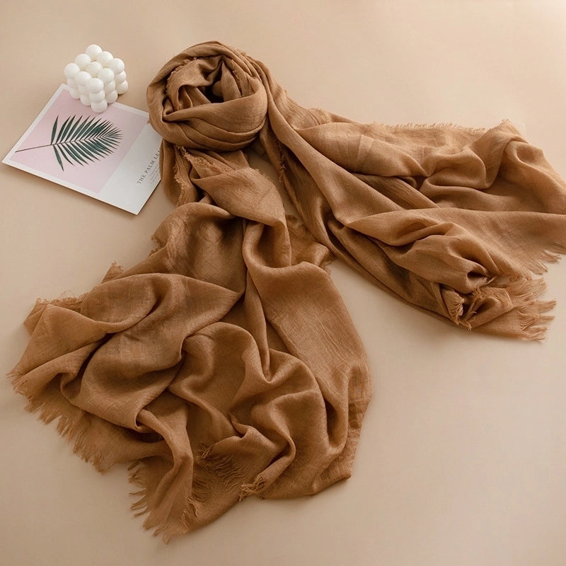 Spring And Summer New Solid Color Thin Scarf High Sense Female All-Matching Long Air Conditioning Shawl Sunscreen Scarf Scarf