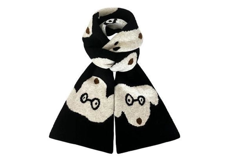 Women's Vintage Style Dog Wool Blend Scarf