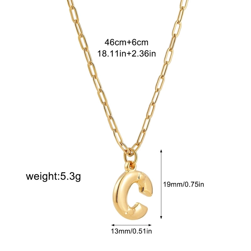 Preppy Style Solid Color Shiny Letter 304 Stainless Steel Pendant Necklace