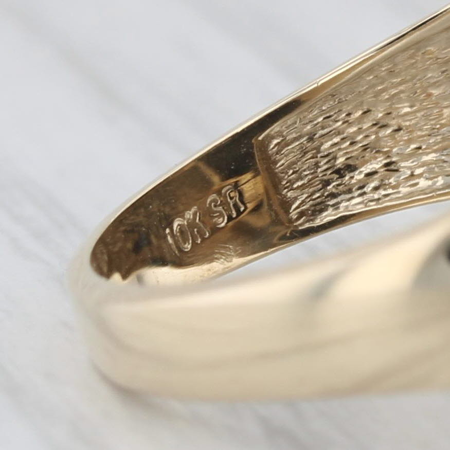 Onyx DAD Ring 10k Yellow Gold Size 10 Men's Signet Gift Diamond Accents