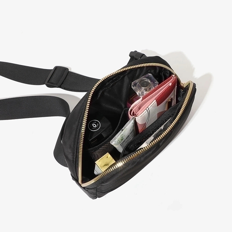 Unisex Sports Solid Color Pu Leather Waist Bags