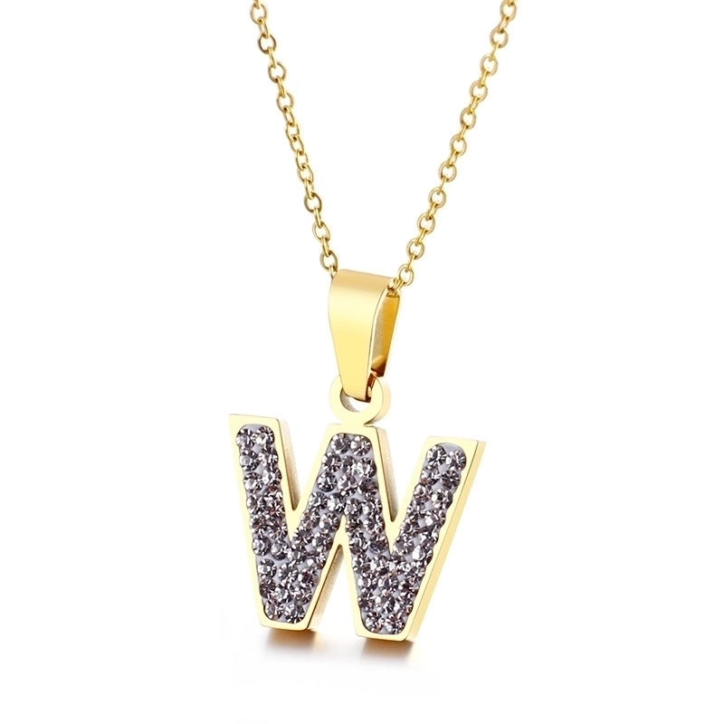 Titanium Steel 18K Gold Plated Fashion Plating Letter Necklace