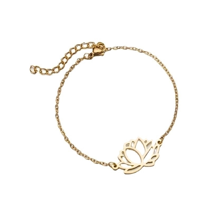 Fashion Leaf Star 201 Stainless Steel 18K Gold Plated Bracelets In Bulk
