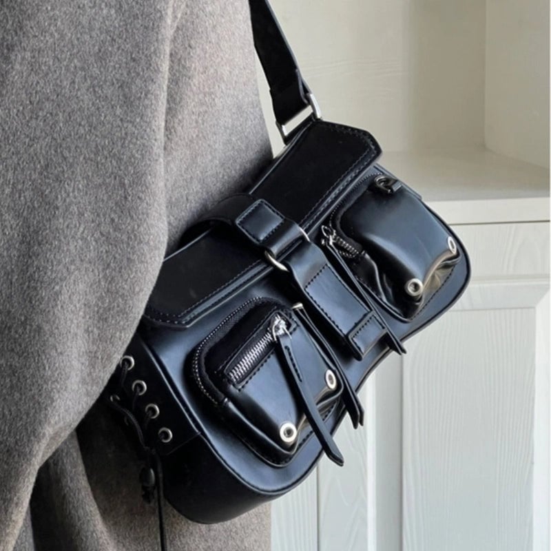Women's Medium All Seasons Pu Leather Solid Color Streetwear Square Zipper Underarm Bag