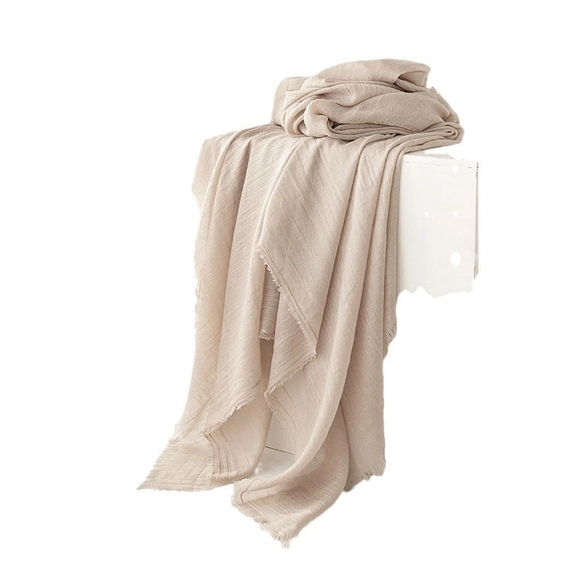 New Summer Solid Color Simple Scarf Commuter Sunscreen Shawl Scarf Women's High-grade Scarf Scarf Scarf