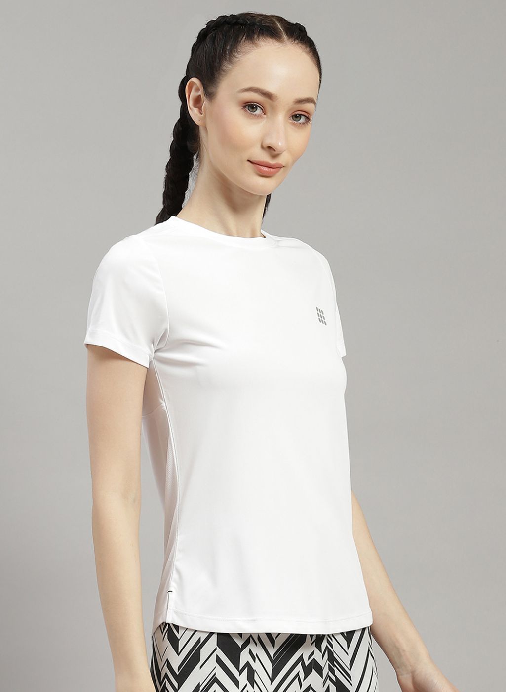 Women White Solid Top