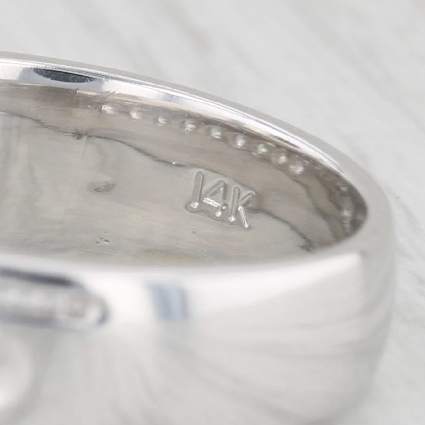 0.73ctw Men's Diamond Wedding Band 14k White Gold Size 8.5