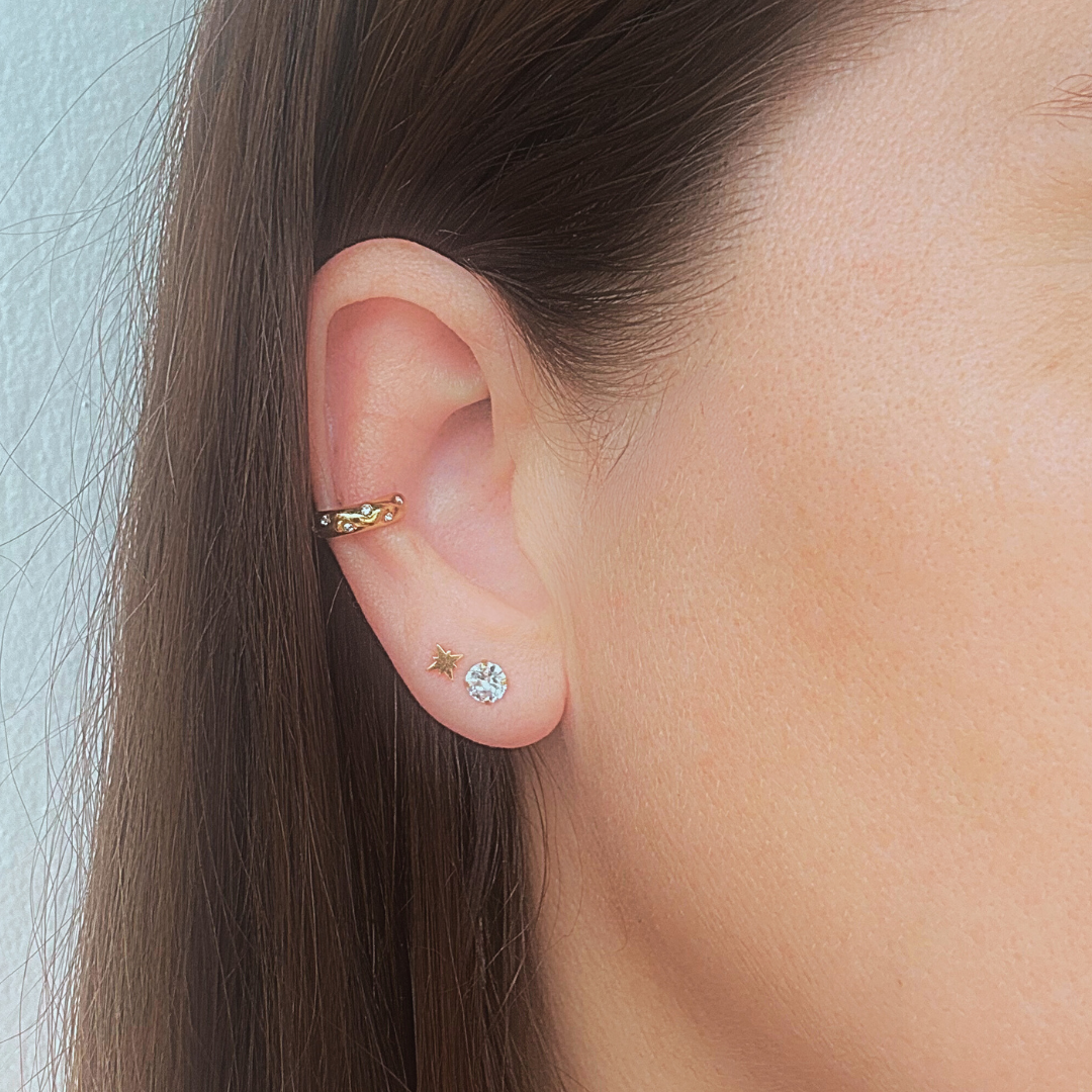 Chunky diamond ear cuff - Gold