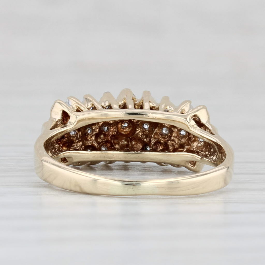 0.10ctw Diamond Tiered Pyramid Ring 10k Gold Size 5.75 Stackable Richard Klein